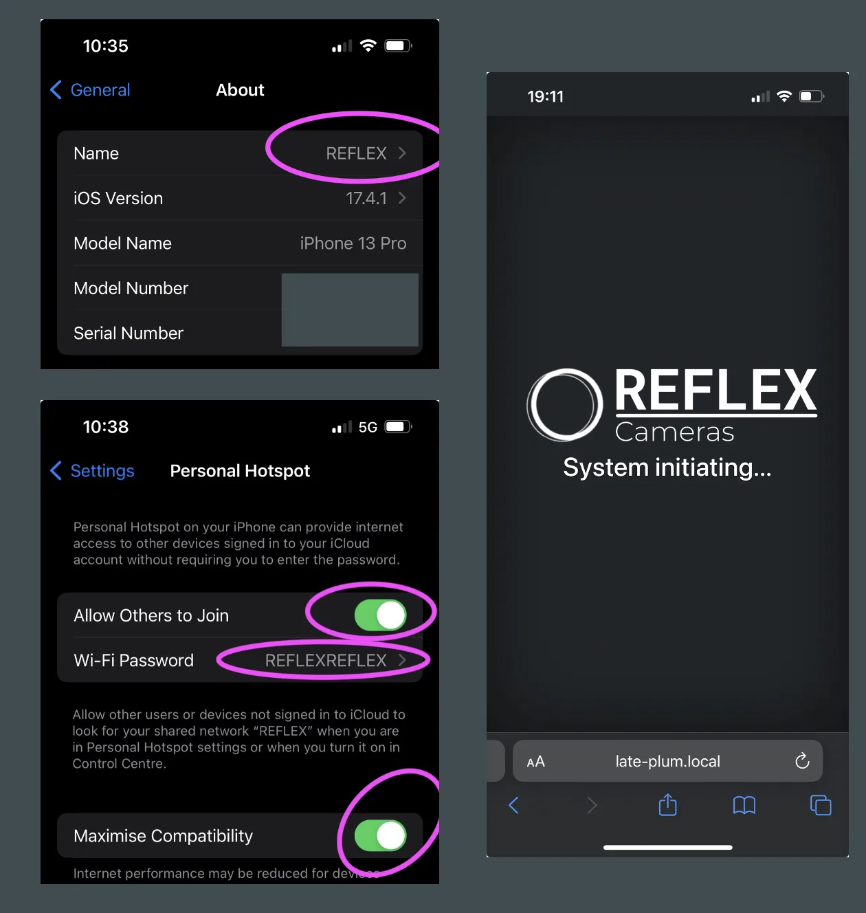 iOS Hotspot Settings